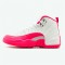 Jordan 12 Retro Dynamic Pink (GS) Vit/vivid Rosa-mtllc silver Jordan Sko 510815-109