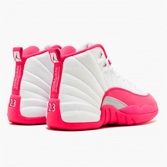 Jordan 12 Retro Dynamic Pink (GS) Vit/vivid Rosa-mtllc silver Jordan Sko 510815-109