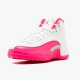 Jordan 12 Retro Dynamic Pink (GS) Vit/vivid Rosa-mtllc silver Jordan Sko 510815-109