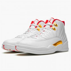 Jordan 12 Retro FIBA (2019) Vit/University Röd-Metallic Guld Jordan Sko 130690-107