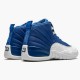 Jordan 12 Retro Indigo Stone Blå/Legend Blå-Obsidian Jordan Sko 130690-404