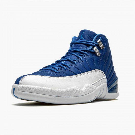 Jordan 12 Retro Indigo Stone Blå/Legend Blå-Obsidian Jordan Sko 130690-404