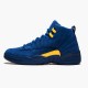 Jordan 12 Retro Michigan College Navy/Amarillo Jordan Sko BQ3180-407