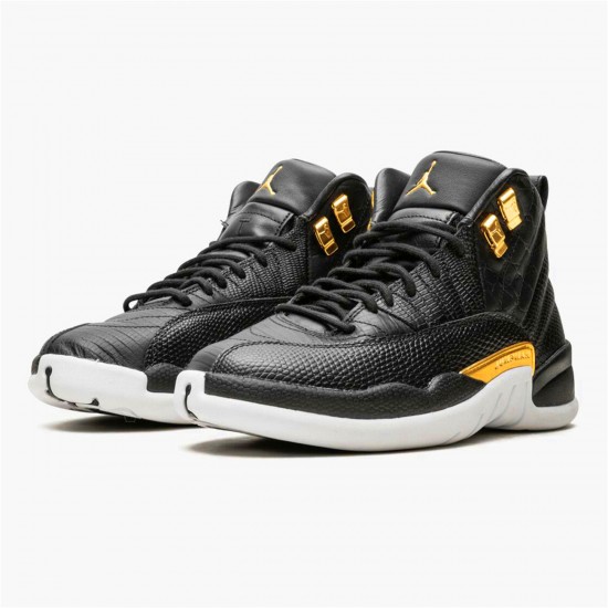 Jordan 12 Retro Black Metallic Gold White Svart/Metallic Guld-Vit Jordan Sko AO6068-007