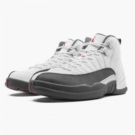 Jordan 12 Retro White Dark Grey Vit/Dark Grå-Gym Röd Jordan Sko 130690-160