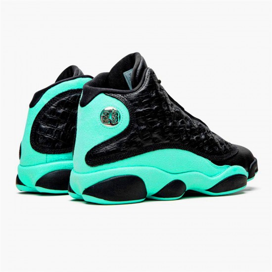 Jordan 13 Retro Black Island Green Svart/Metallic Silver-Island Grön Jordan Sko 414571-030