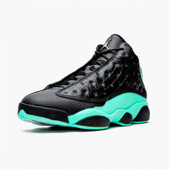 Jordan 13 Retro Black Island Green Svart/Metallic Silver-Island Grön Jordan Sko 414571-030