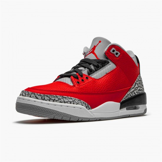 Jordan 3 Retro Fire Red Cement (Nike Chi) Varsity Röd/Varsity Röd-Cement Grå Jordan Sko CU2277-600