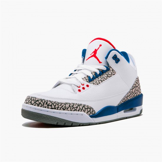 Jordan 3 Retro True Blue (2016) Vit/True Blå-Varsity Röd Jordan Sko 854262-106