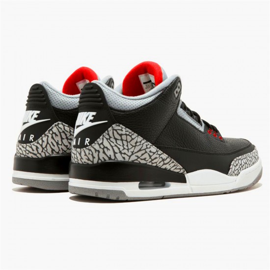 Jordan 3 Retro Black Cement (2018) Svart/Fire Röd-Cement Grå-Vit Jordan Sko 854262-001