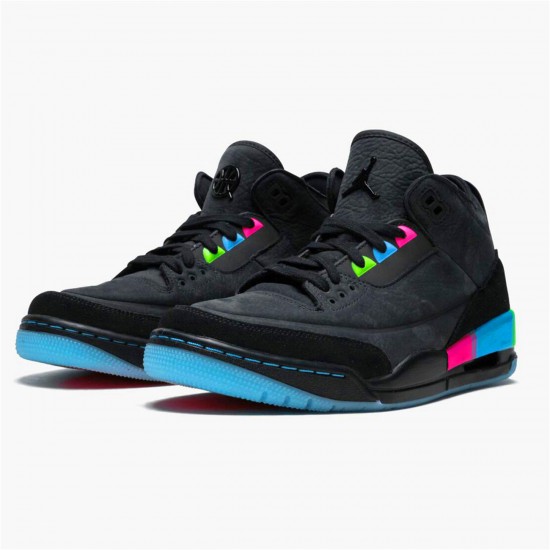 Jordan 3 Retro Quai 54 (2018) Svart/Svart-Electric Grön-InfraRöd 23 Jordan Sko AT9195-001