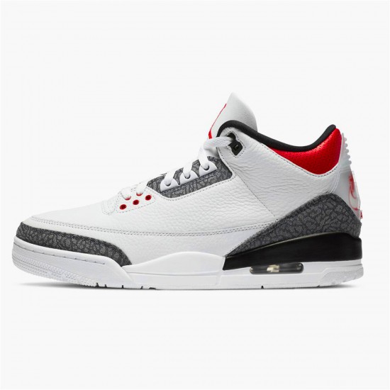 Jordan 3 Retro SE-T CO JP Fire Red Denim Vit/Fire Röd-Svart Jordan Sko CZ6433-100