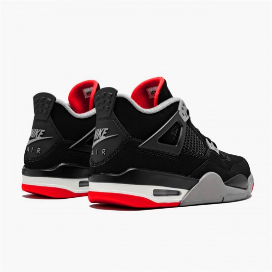 Jordan 4 Retro Bred (2019) Svart/Fire Röd-Cement Grå-Summit Vit Jordan Sko 308497-060