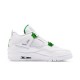 Jordan 4 Retro Metallic Green Vit/Metallic Silver-Pine Grön Jordan Sko CT8527-113