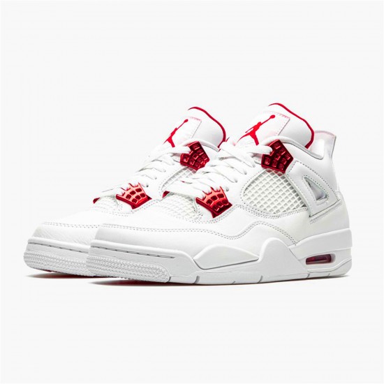 Jordan 4 Retro Metallic Red Vit/Metallic Silver-University Röd Jordan Sko CT8527-112