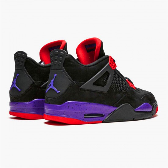 Jordan 4 Retro Raptors (2018) Svart/Court Lila-University Röd Jordan Sko AQ3816-065