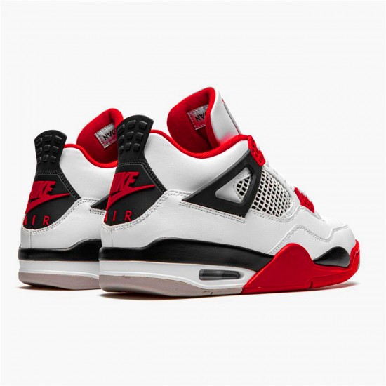 Jordan 4 Retro Fire Red (2020) Vit/Svart-Tech Grå-Fire Röd Jordan Sko DC7770-160