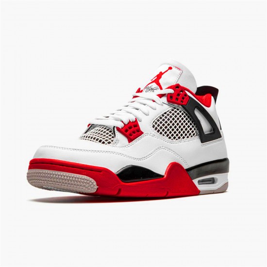 Jordan 4 Retro Fire Red (2020) Vit/Svart-Tech Grå-Fire Röd Jordan Sko DC7770-160