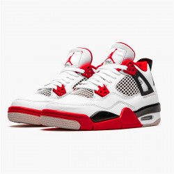 Jordan 4 Retro Fire Red 2020 (GS) Vit/Svart-Tech Grå-Fire Röd Jordan Sko 408452-160