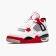 Jordan 4 Retro Fire Red 2020 (GS) Vit/Svart-Tech Grå-Fire Röd Jordan Sko 408452-160