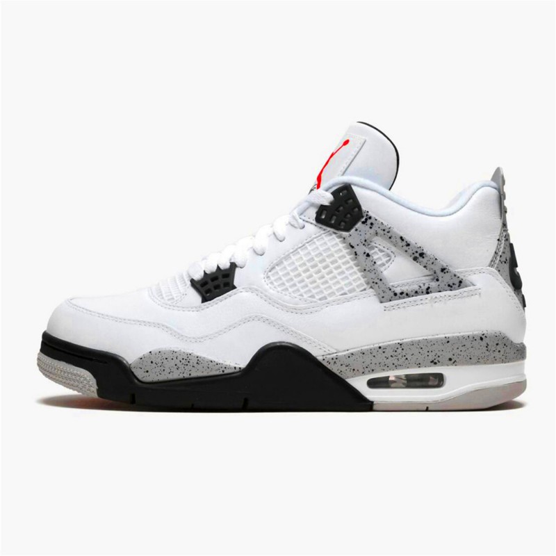 Jordan 4 Retro White Cement (2016) Vit/Fire Röd-Svart-Tech Grå Jordan Sko 840606-192