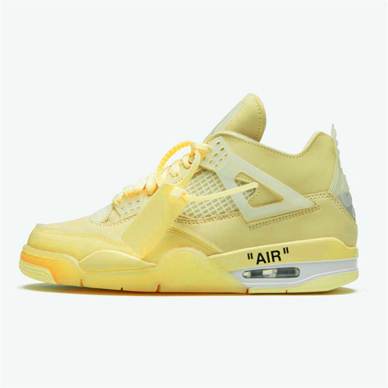 Jordan 4 Retro Off-White Sail Sail/Muslin-Vit-Svart Jordan Sko CV9388-100