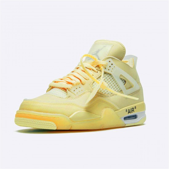 Jordan 4 Retro Off-White Sail Sail/Muslin-Vit-Svart Jordan Sko CV9388-100