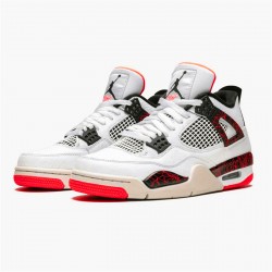 Jordan 4 Retro Flight Nostalgia Vit/Svart-Bright Crimson-Pale Citron Jordan Sko 308497-116