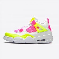 Jordan 4 Retro White Lemon Pink (GS) Vit/Lemon Venom-Rosa Blast Jordan Sko CV7808-100