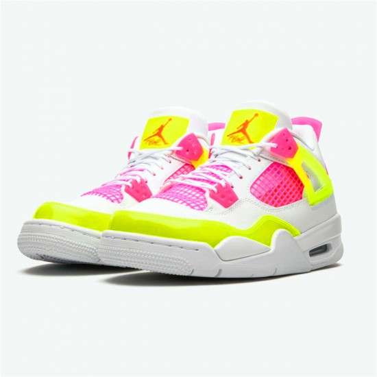 Jordan 4 Retro White Lemon Pink (GS) Vit/Lemon Venom-Rosa Blast Jordan Sko CV7808-100