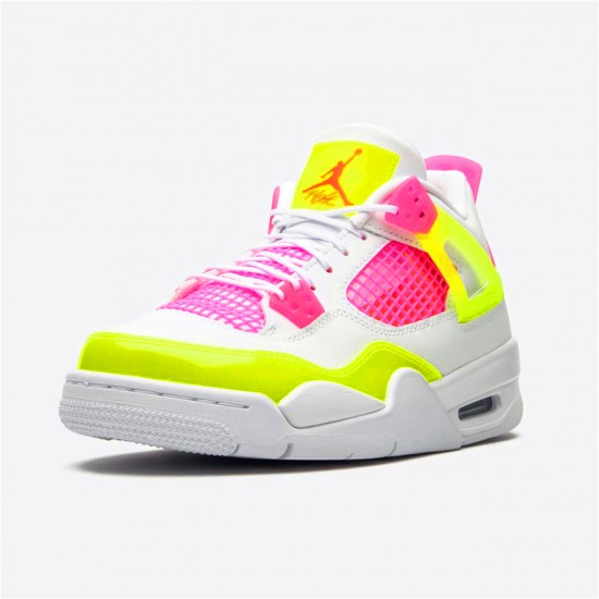 Jordan 4 Retro White Lemon Pink (GS) Vit/Lemon Venom-Rosa Blast Jordan Sko CV7808-100