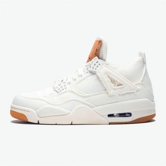 Jordan 4 Retro Levis White (Levis Tag) Vit/Vit-Vit Jordan Sko AO2571-100