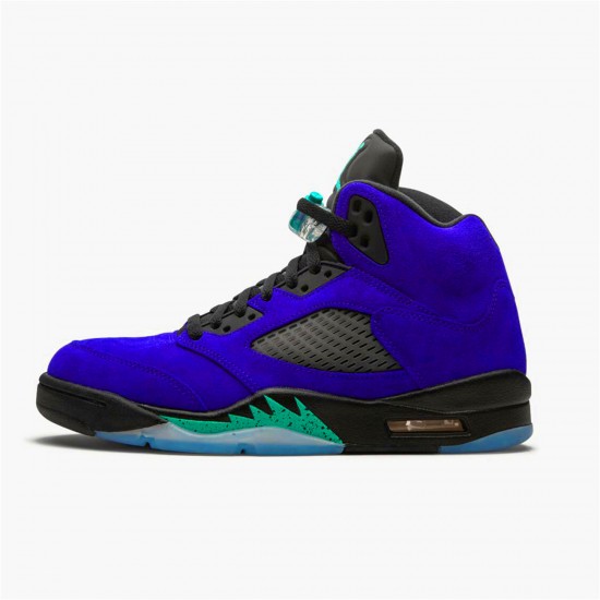 Jordan 5 Retro Alternate Grape Grape Ice/New Emerald-Svart Jordan Sko 136027-500