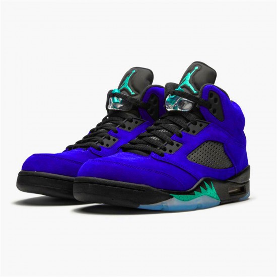 Jordan 5 Retro Alternate Grape Grape Ice/New Emerald-Svart Jordan Sko 136027-500