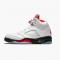 Jordan 5 Retro Fire Red Silver Tongue (2020) Vit/Svart-Metallic Silver-Fire Röd Jordan Sko DA1911-102