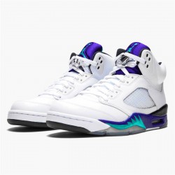 Jordan 5 Retro Grape (2013) Vit/Emerald-New Grape-Ice Blå Jordan Sko 136027-108